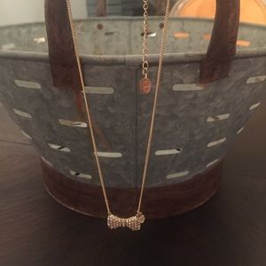 Crystal bow tie necklace